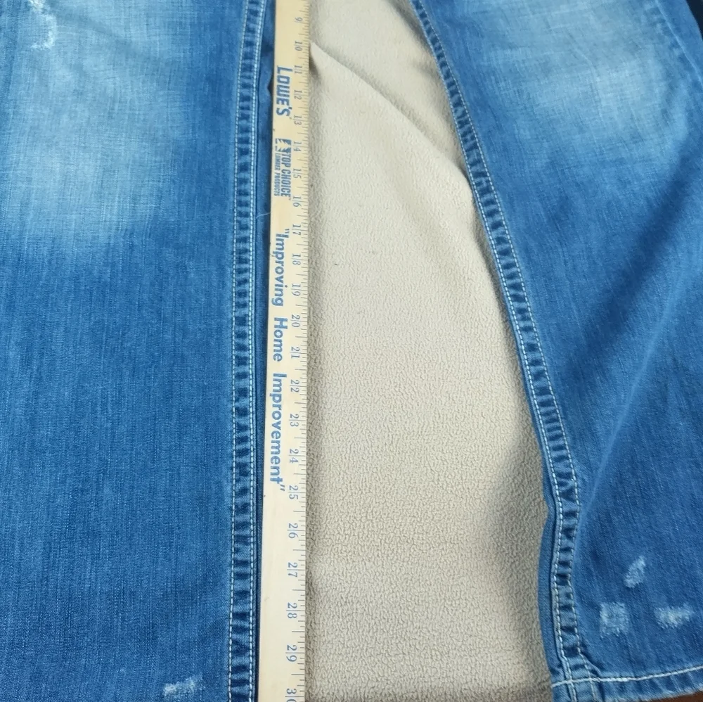 BKE Derek Jeans Men's Size 34x34 Bootcut  Thick Stitch Distressed